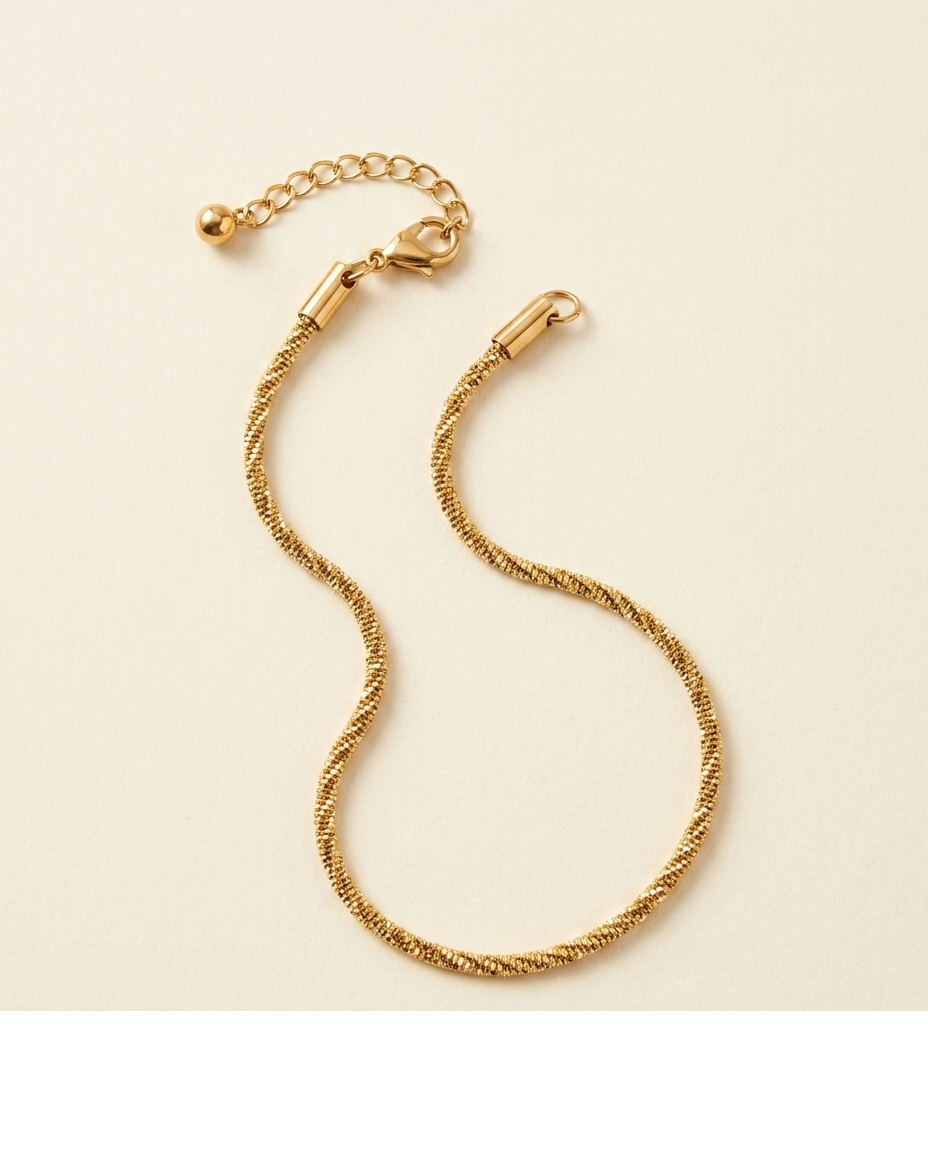Gold Textured Chain Bracelet