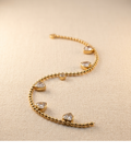 Crystal Drop Bead Chain Bracelet