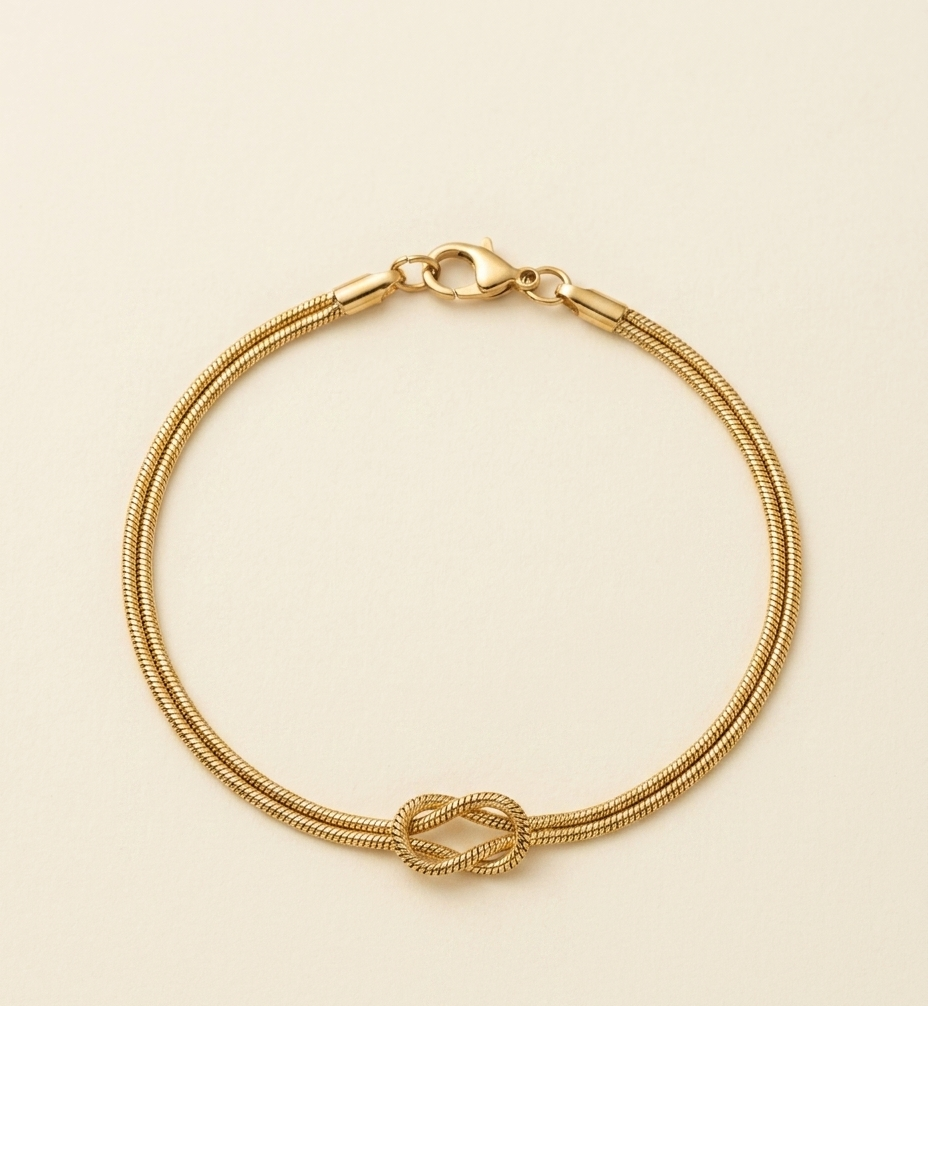 Gold Infinity Knot Chain Bracelet
