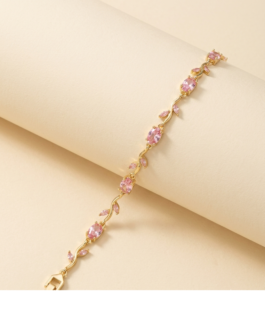 Pink Crystal Vine Bracelet