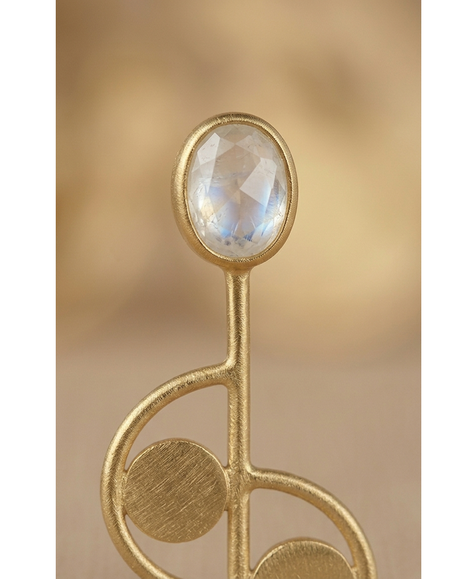 Geometric Mother of Pearl Gold Earrings for Women