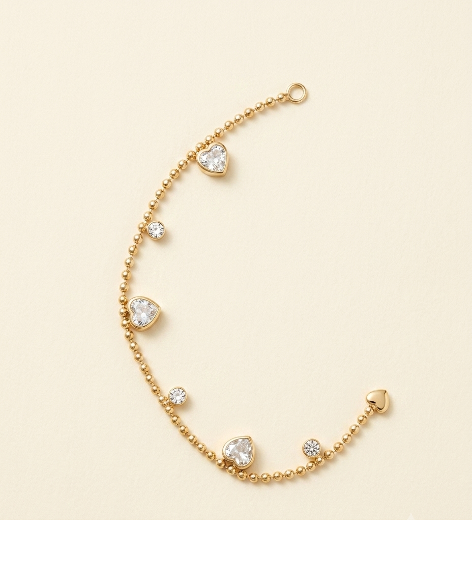 Crystal Drop Bead Chain Bracelet