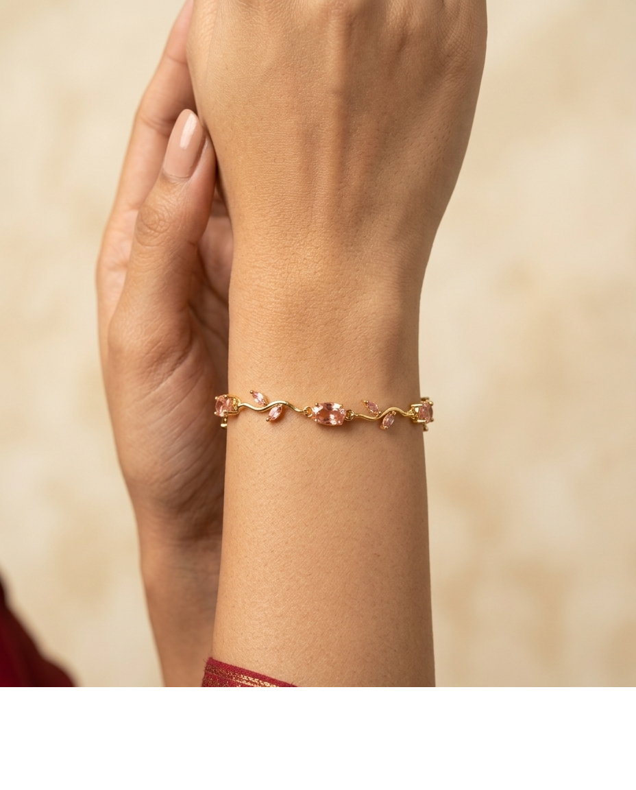 Pink Crystal Vine Bracelet