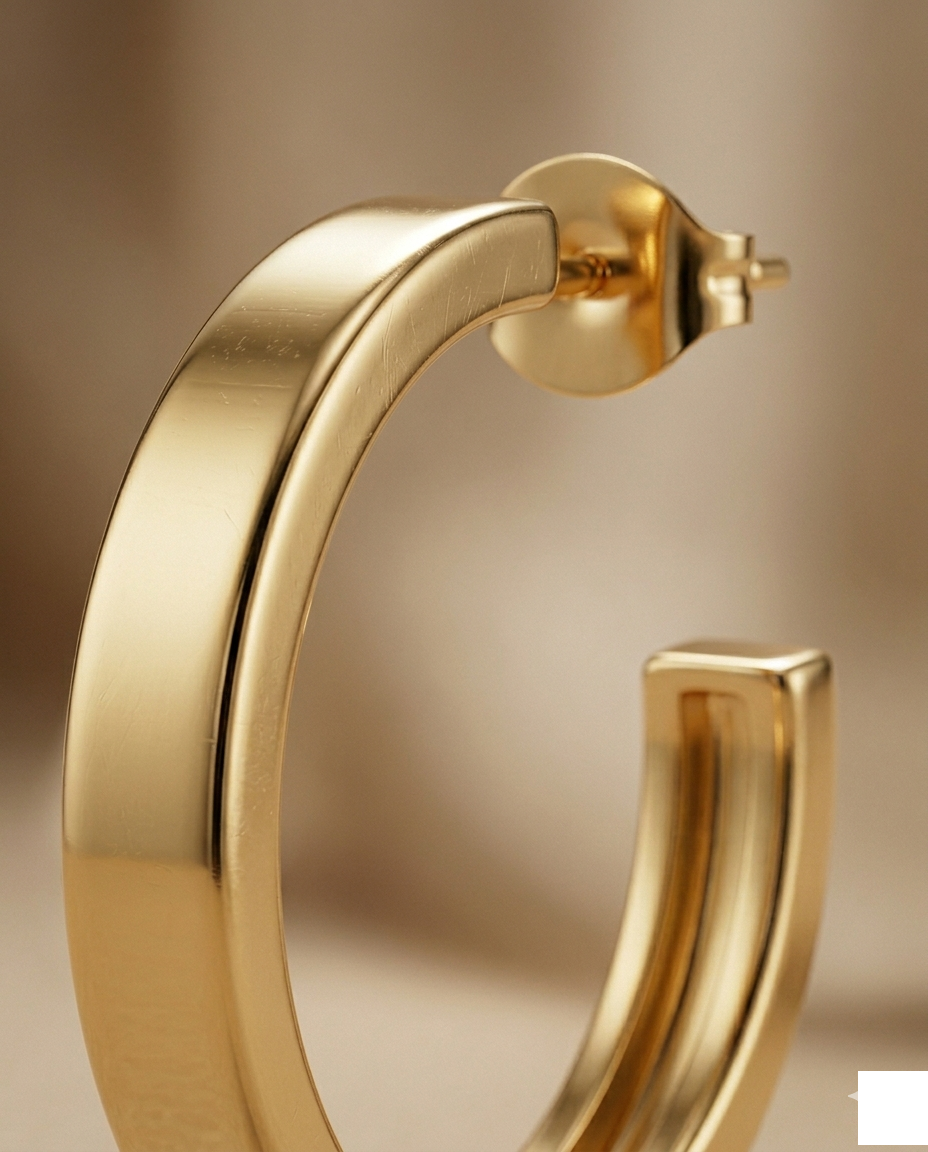 Classic Chunky Gold Hoop Earrings for Women