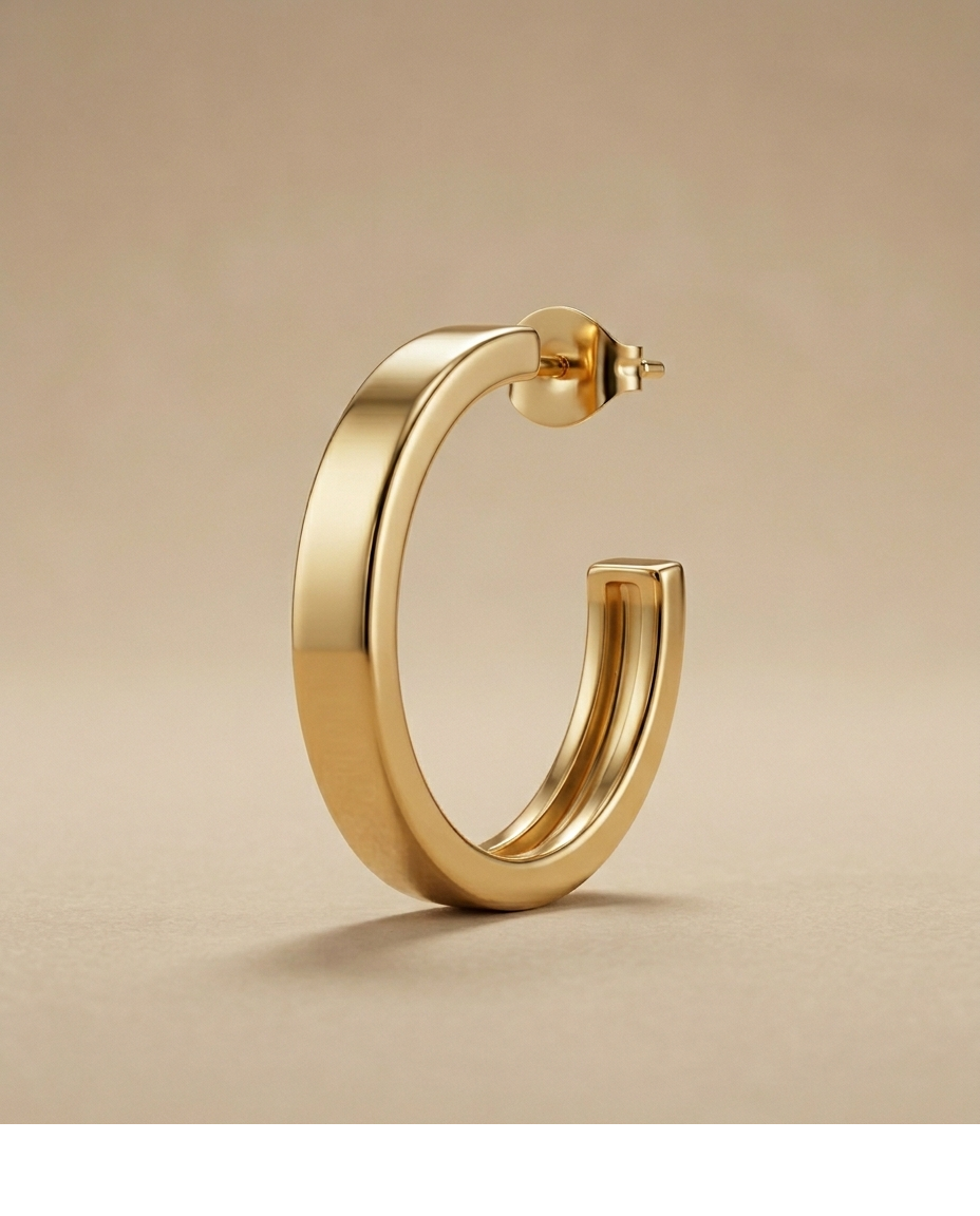 Classic Chunky Gold Hoop Earrings for Women