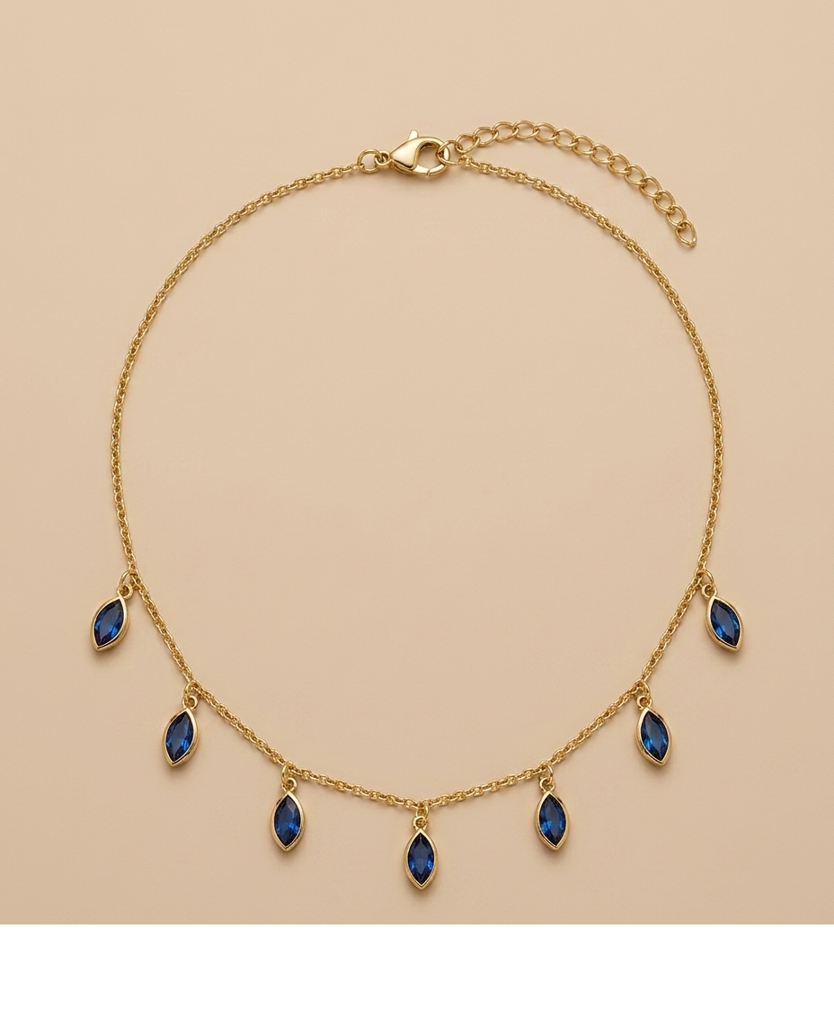 Sapphire Marquise Station Necklace