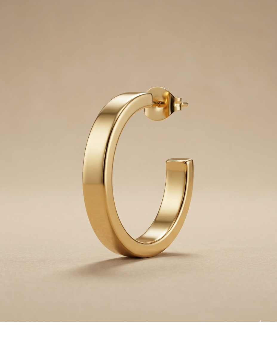 Classic Chunky Gold Hoop Earrings for Women