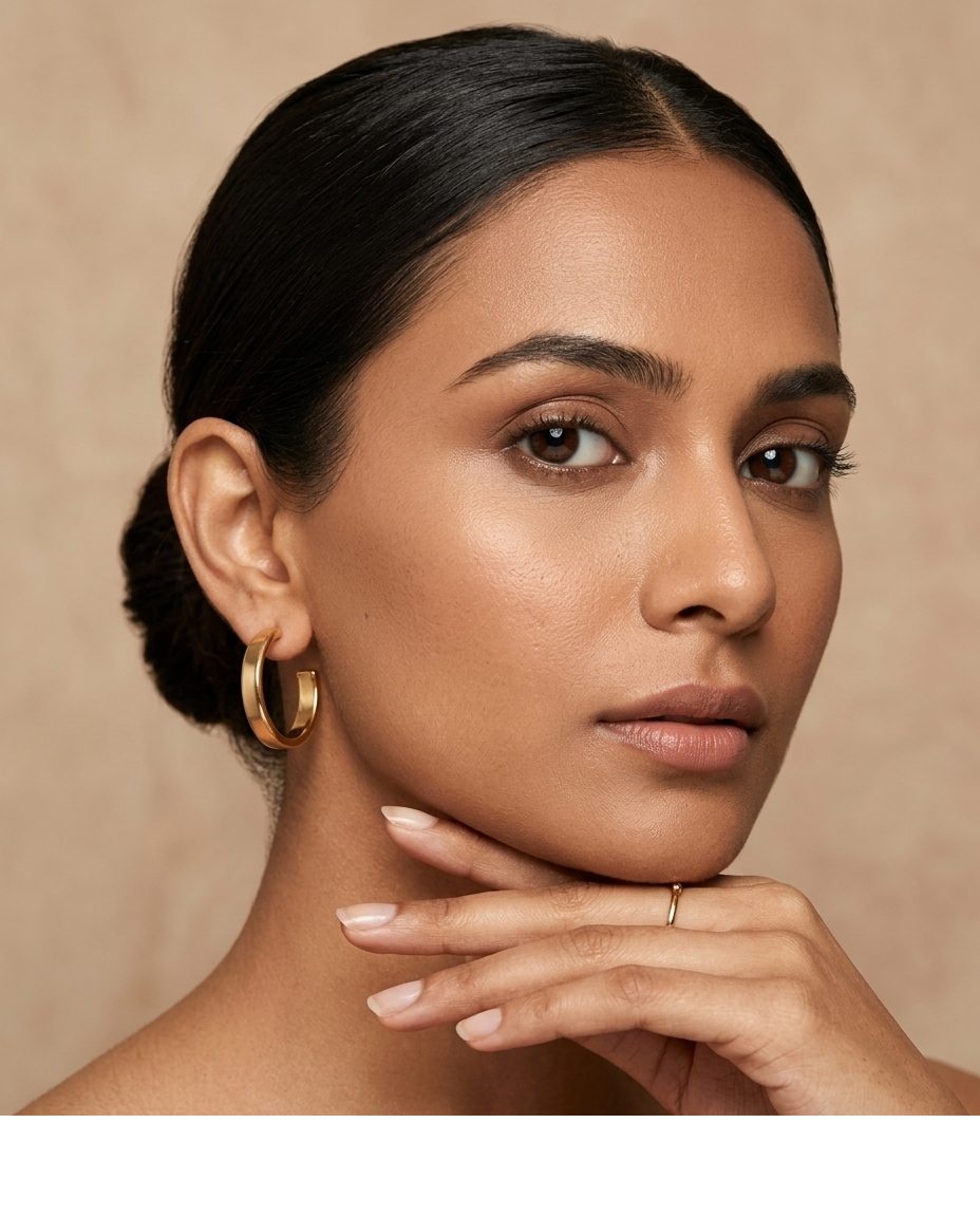 Classic Chunky Gold Hoop Earrings for Women