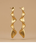 Sculptural Wavy Gold Cuff Bracelet for Women