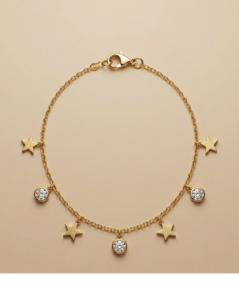 Celestial Star Charm Station Necklace