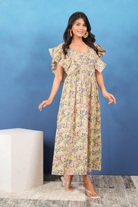 Gulnaar Symphony Handblock Printed Cotton Dress