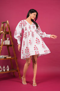Gulaabo Garden Handblock Floral Dress