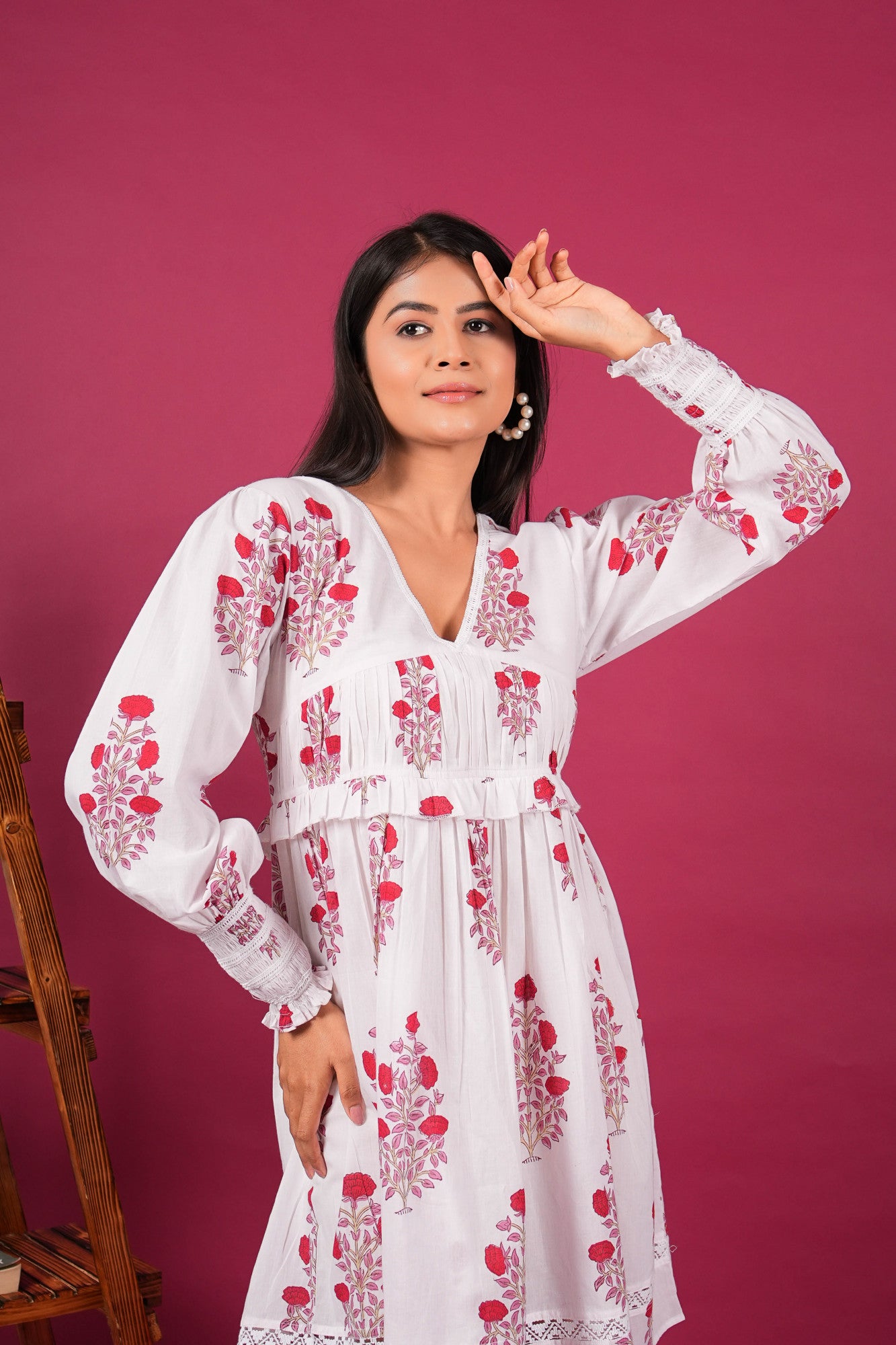 Gulaabo Garden Handblock Floral Dress