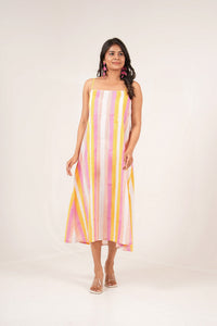 Popsicle Handblock Printed Colorful Slip Dress