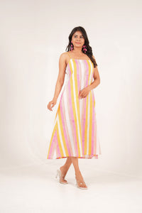 Popsicle Handblock Printed Colorful Slip Dress
