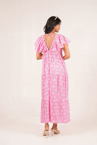 Pink Poppy Reverie Pink Floral Printed Maxi Dress