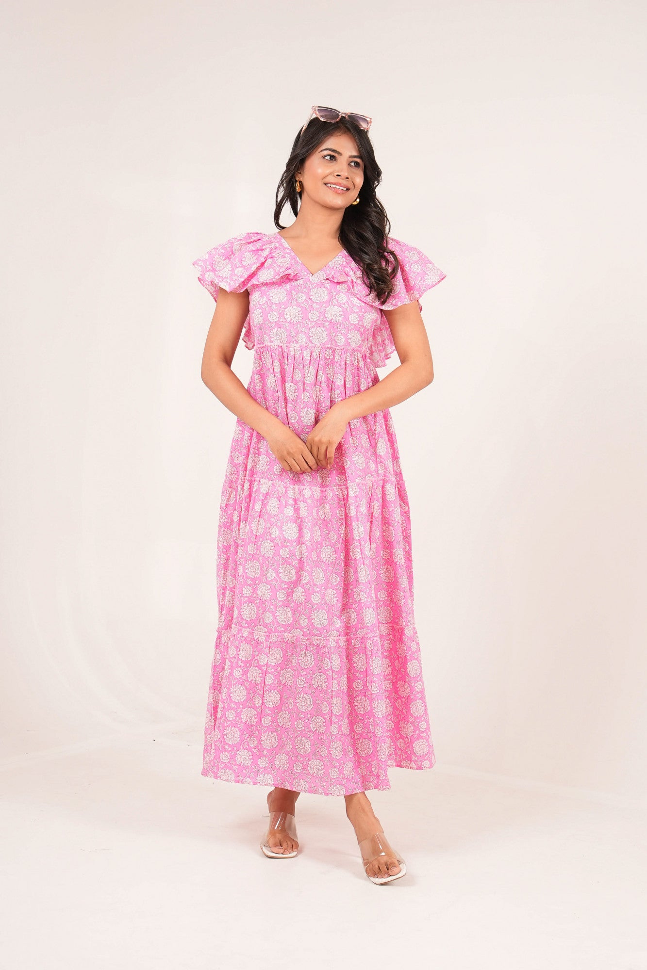 Pink Poppy Reverie Pink Floral Printed Maxi Dress