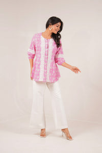Gulabo Grace Pintuck Floral Printed Full Sleeve Top
