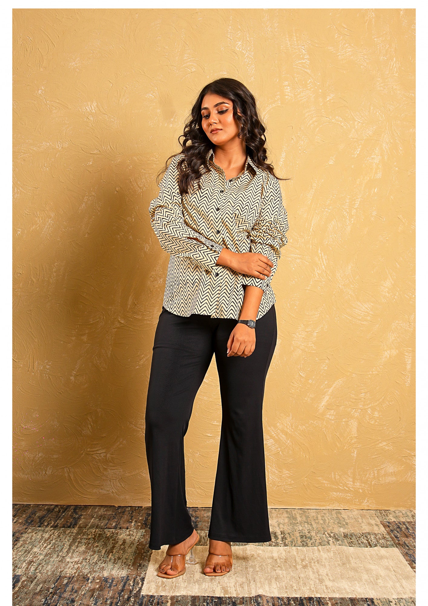 Desert Mirage Zigzag  Handblock Shirt