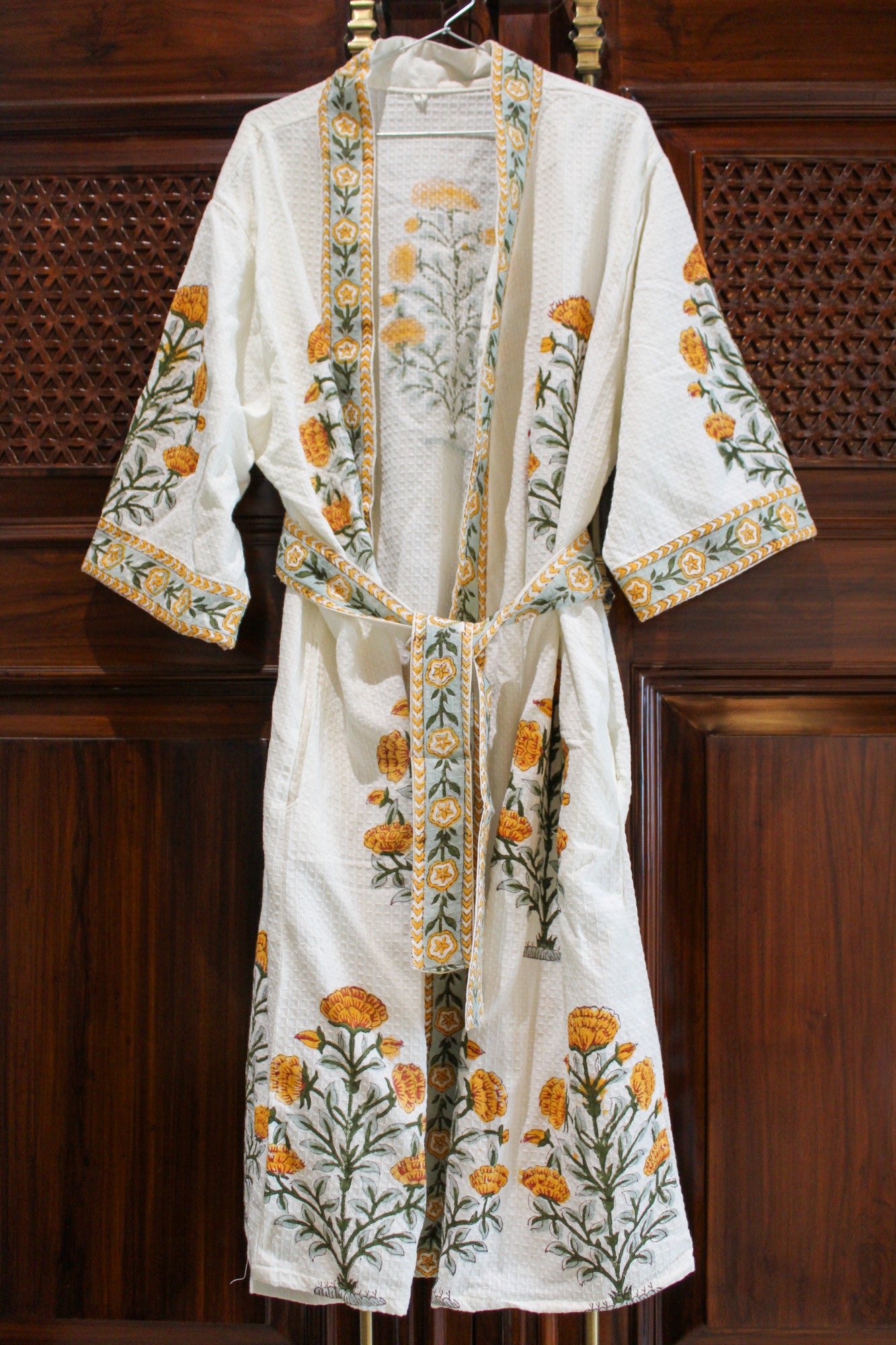 Golden Marigold Cotton Bathrobe