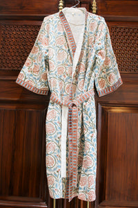 Vintage Rose Garden Cotton Bathrobe