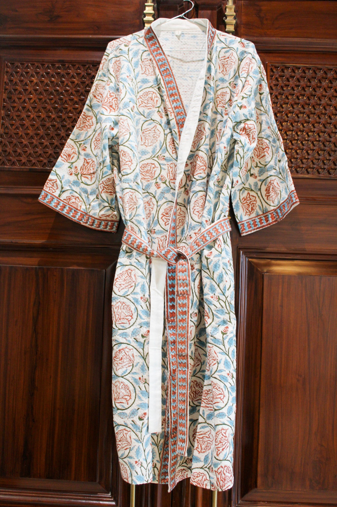 Vintage Rose Garden Cotton Bathrobe