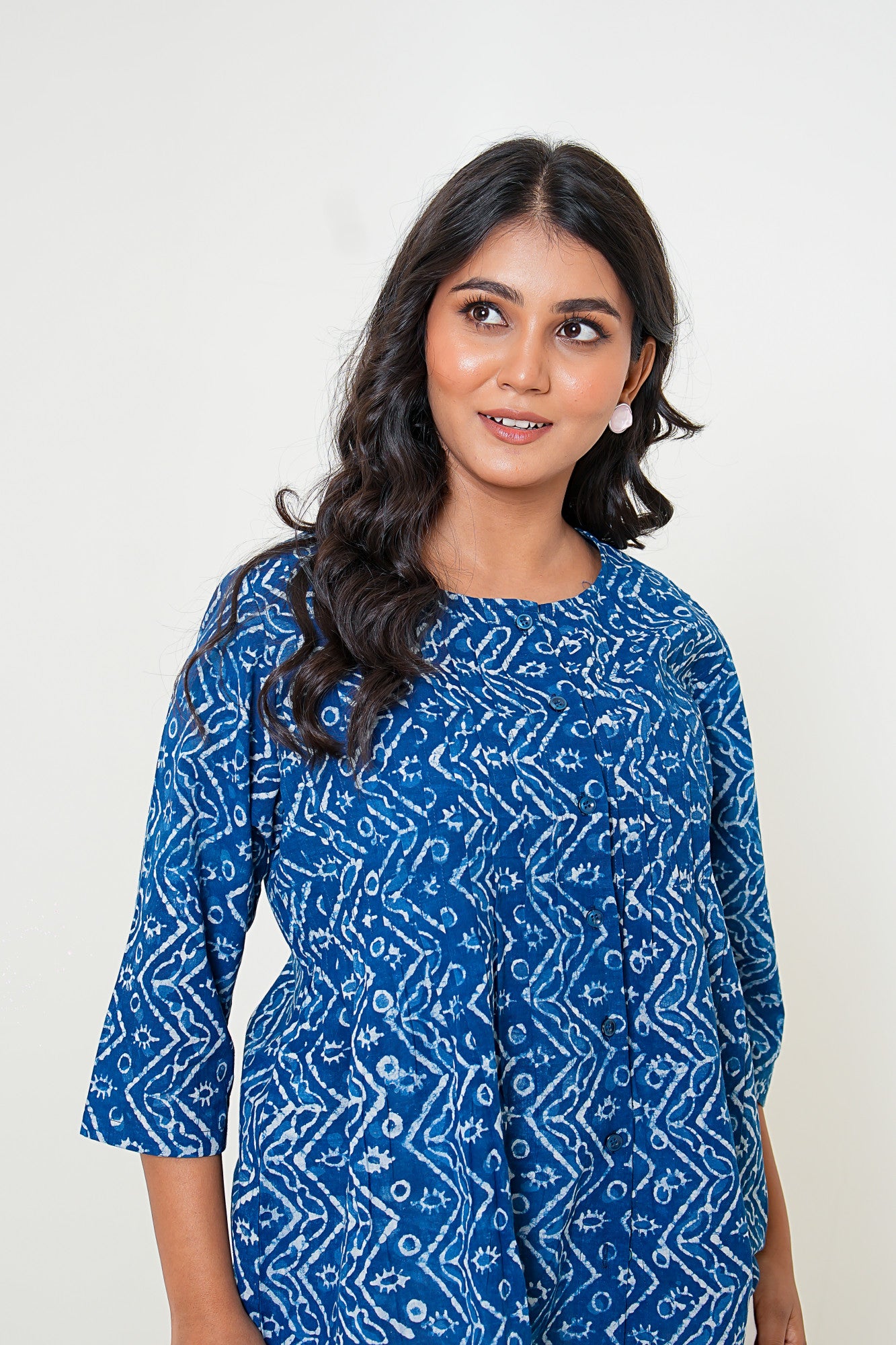 Indigo Rhythm Handblock Printed Cotton Top