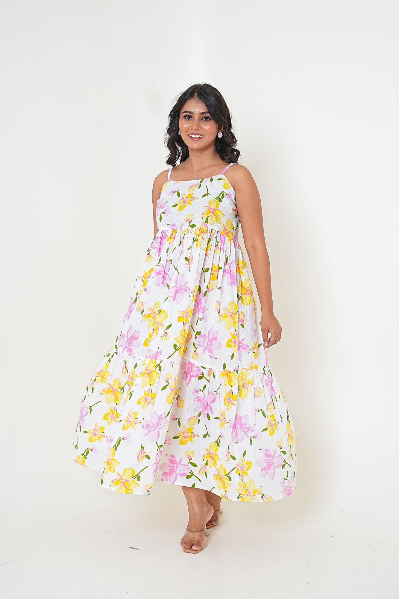 Sunlit Meadow  Floral Printed Maxi Dress