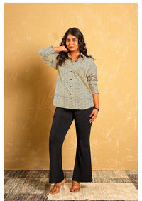Desert Mirage Zigzag  Handblock Shirt