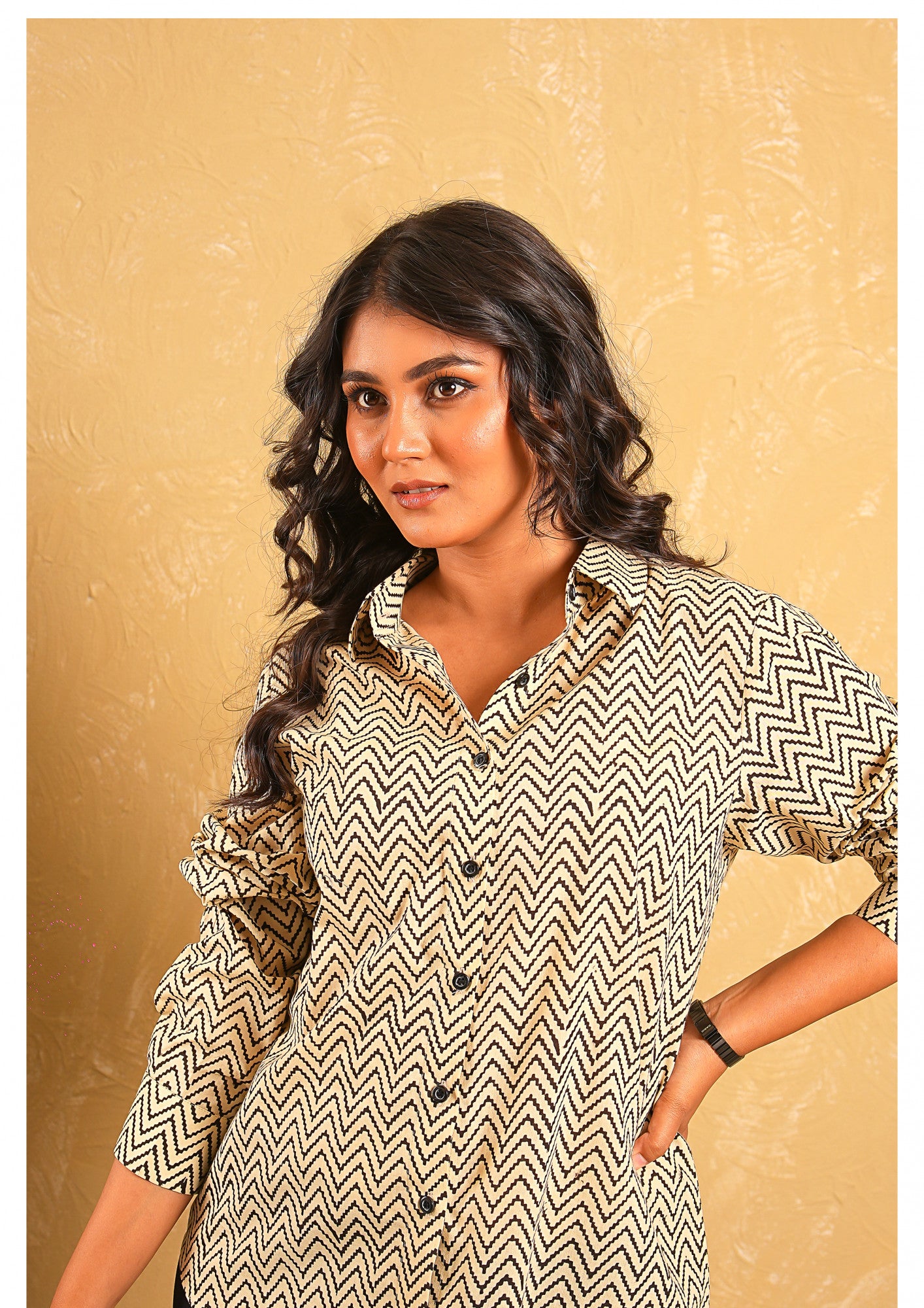 Desert Mirage Zigzag  Handblock Shirt